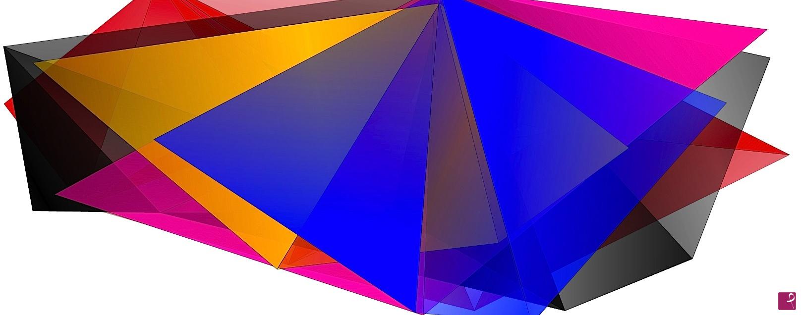 quadri in vendita online - Triangoli in proiezione colorata.
