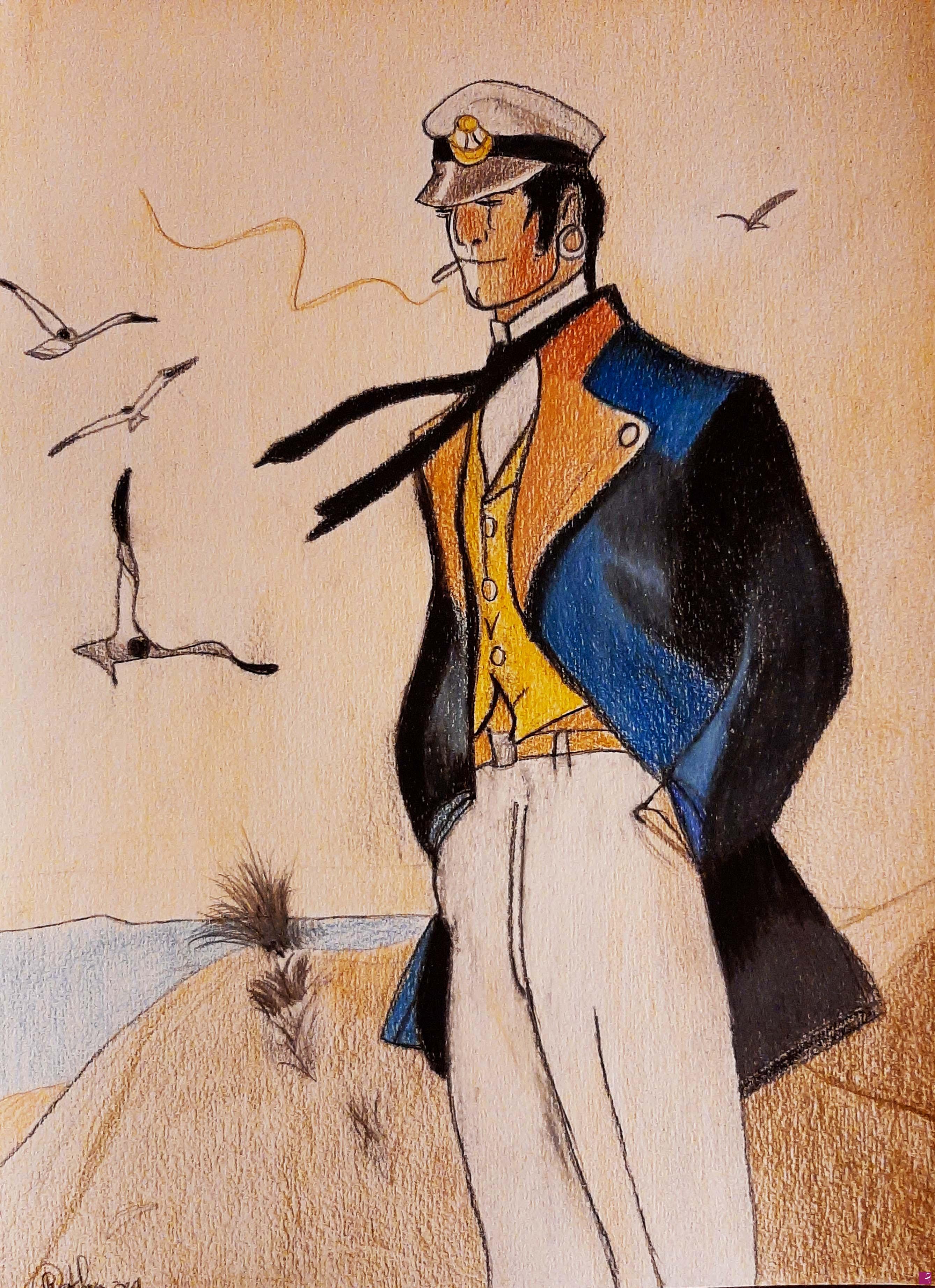 quadri in vendita online - Tributo a Hugo Prat - Corto Maltese