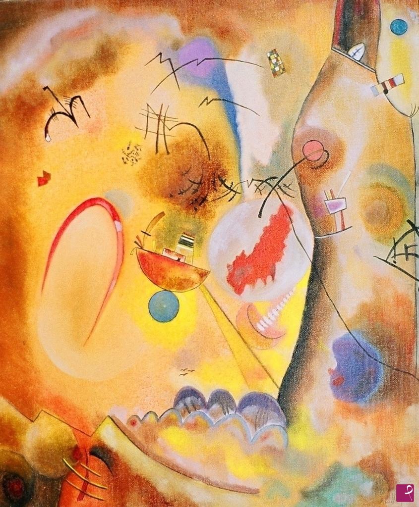 quadri in vendita online - Tributo a Kandinsky-sogno rosso o incubo?