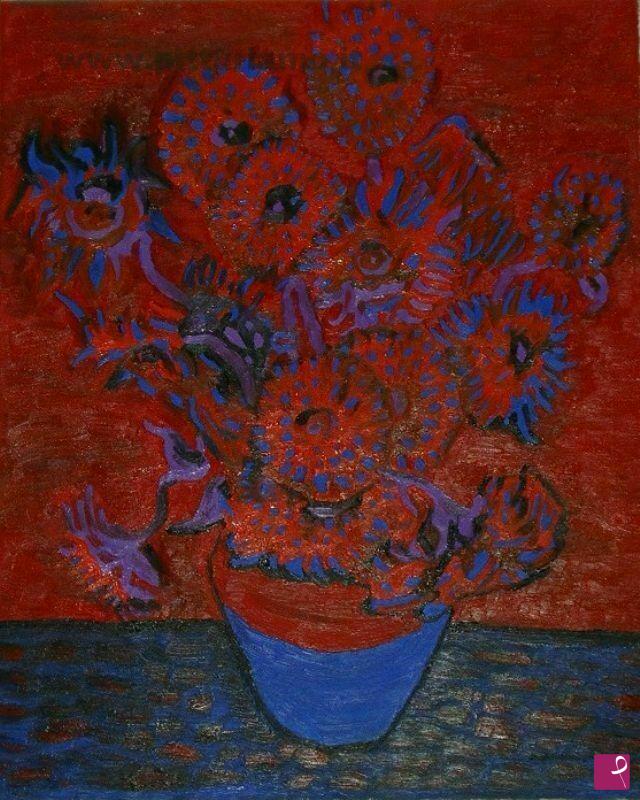 quadri in vendita online - Tributo a Van Gogh girasoli
