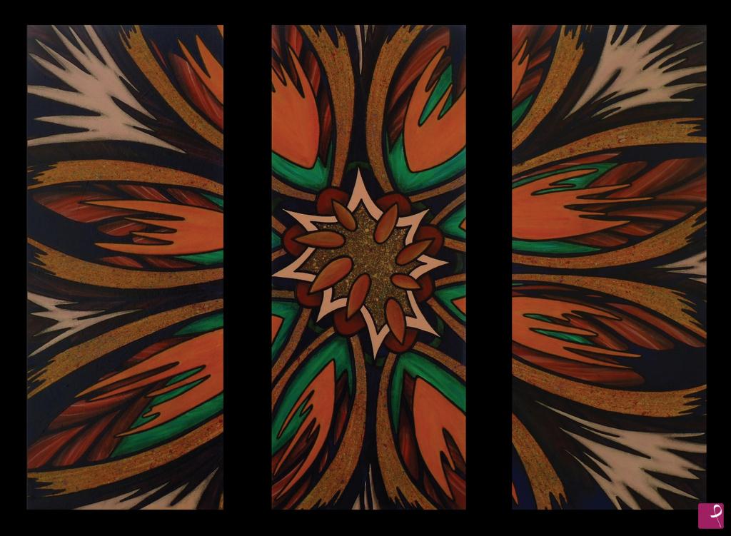 quadri in vendita online - Triptych flower II