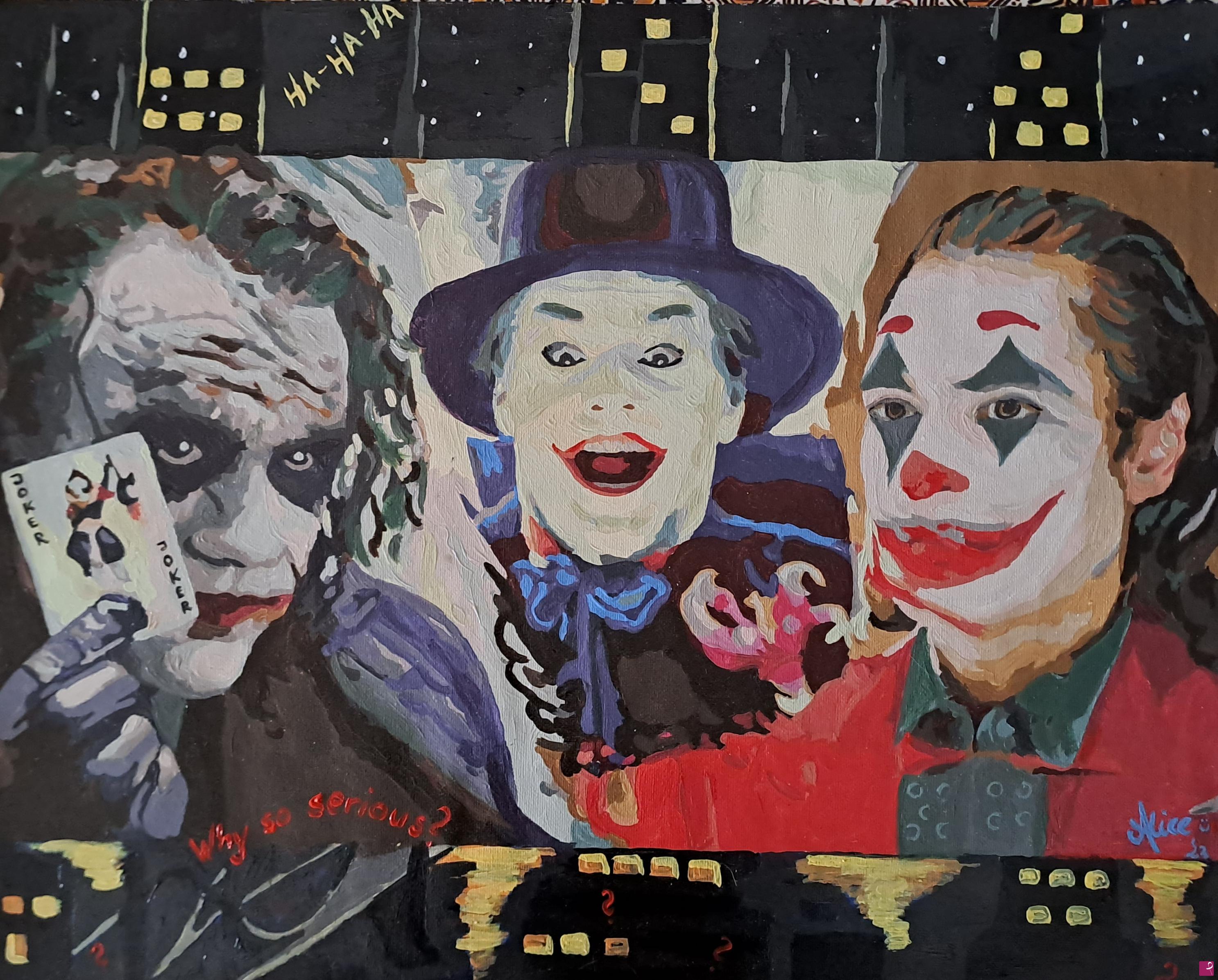 quadri in vendita online - Tris di Joker