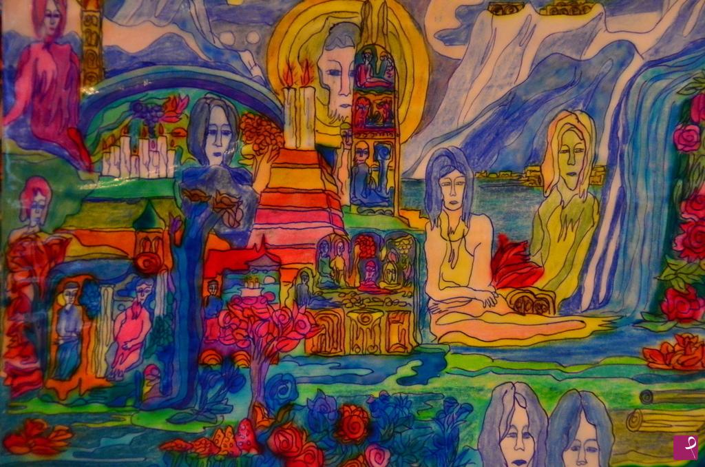 quadri in vendita online - TRITONI E SIRENE HIPPY VICINO AD ANTICHI MONUMENTI TURCO/PERUVIANI ASTRALI