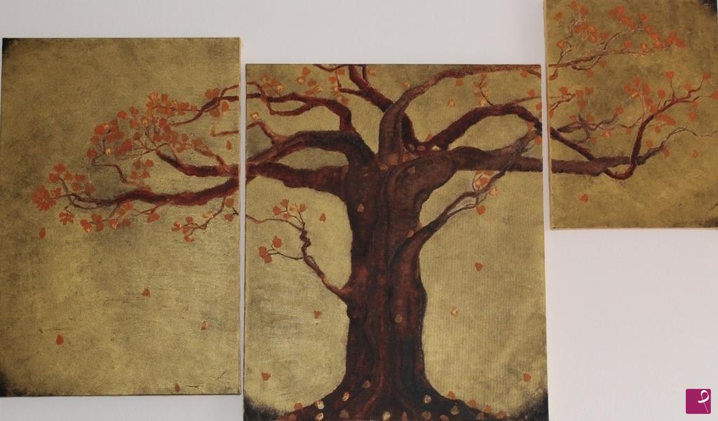 quadri in vendita online - Trittico con albero