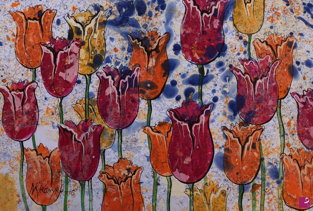 quadri in vendita online - tulipani colorati