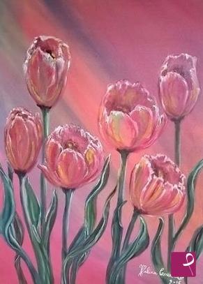 quadri in vendita online - Tulipani Rosa