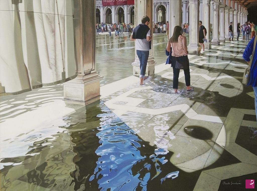 quadri in vendita online - Turisti a Venezia