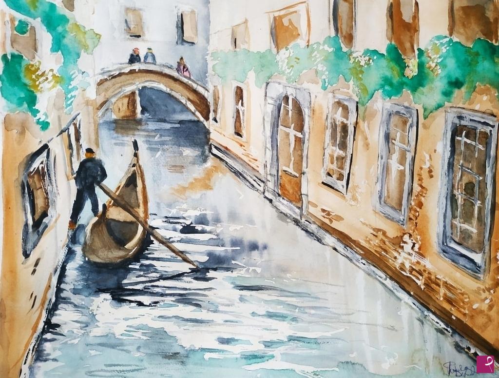 quadri in vendita online - Turisti a Venezia