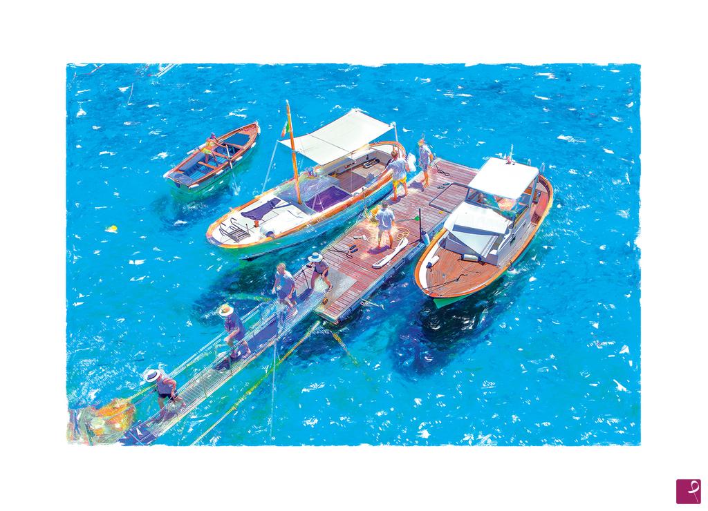quadri in vendita online - Turisti all'approdo
