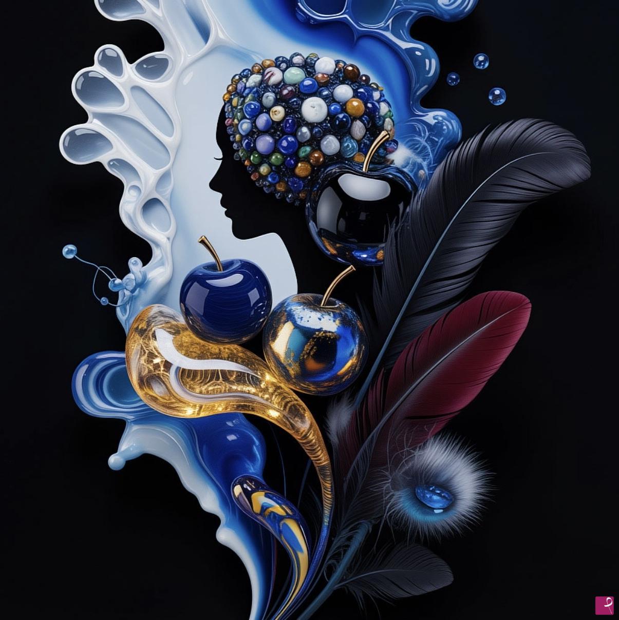 quadri in vendita online - Two Appeals from crystals flower 