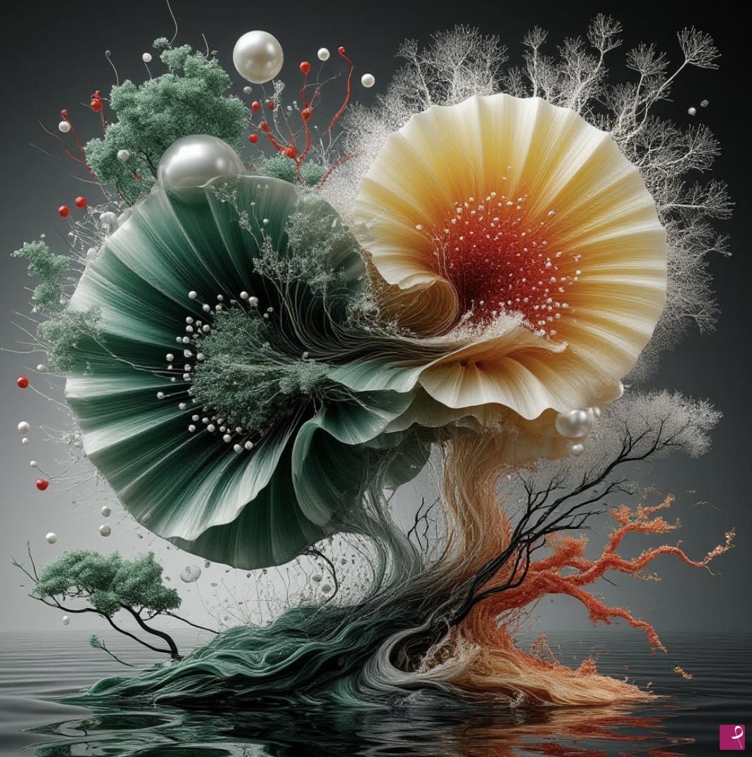 quadri in vendita online - Two big flowers 