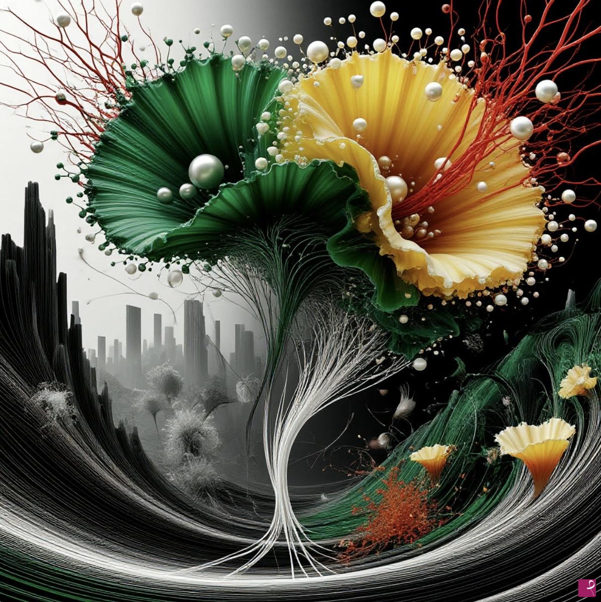 quadri in vendita online - Two big flowers 