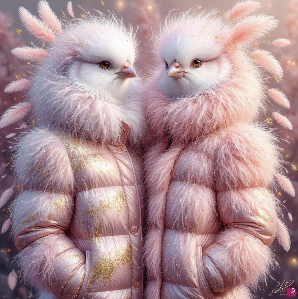 quadri in vendita online - Two birds in winter 