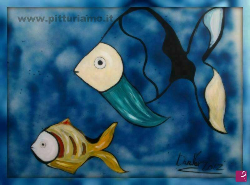 quadri in vendita online - Two fishes