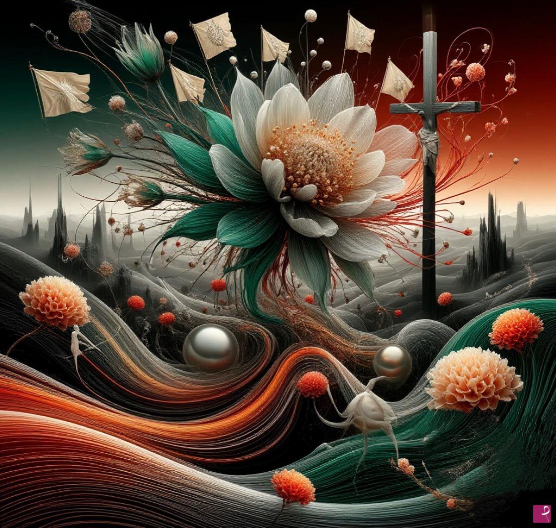 quadri in vendita online - Two forces: Nature and God.