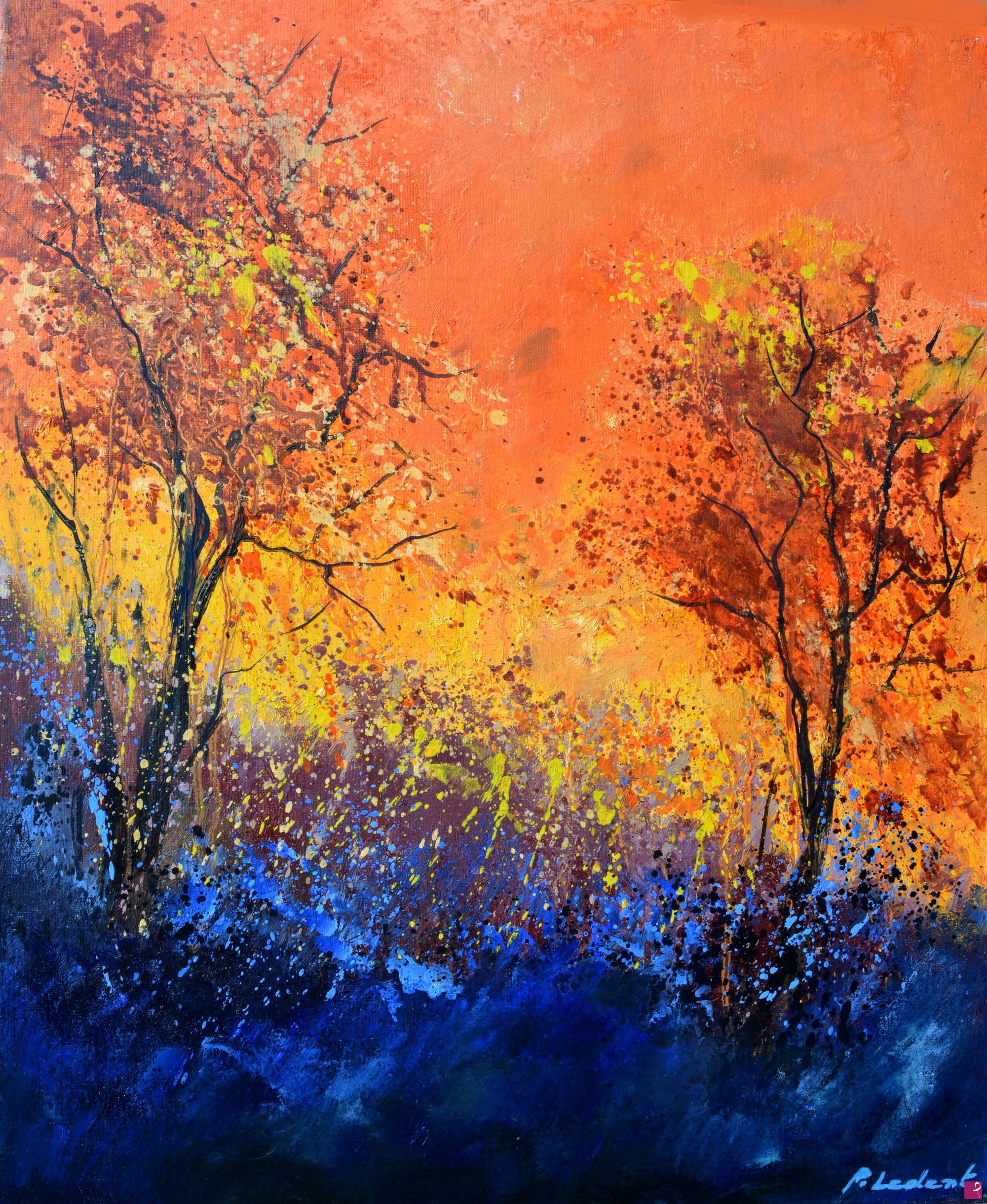 quadri in vendita online - Two trees in autumn 