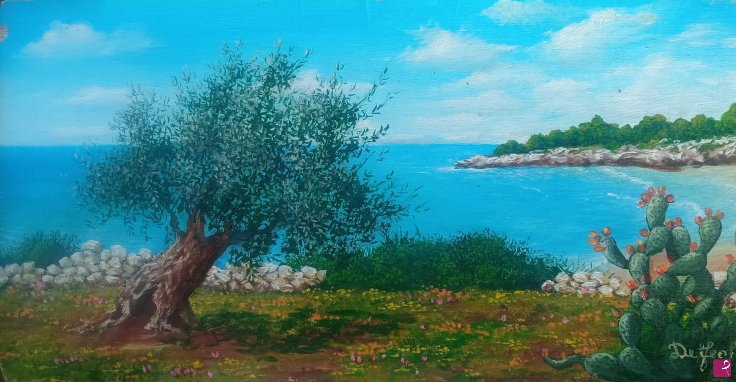 quadri in vendita online - Ulivo sul mare