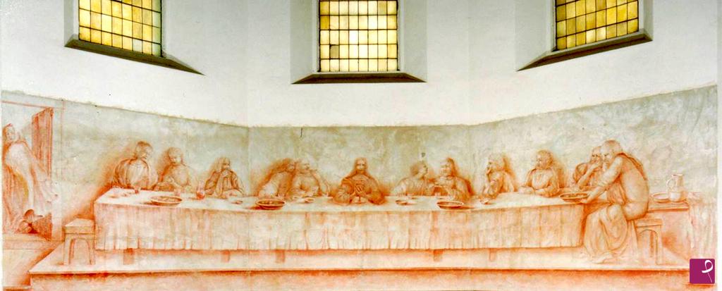 quadri in vendita online - Ultima Cena,  sinopia, disegno preparatorio su muro