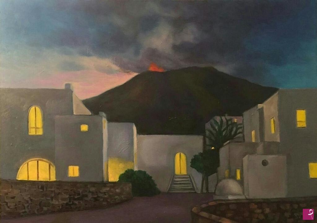 quadri in vendita online - Ultime luci a Stromboli