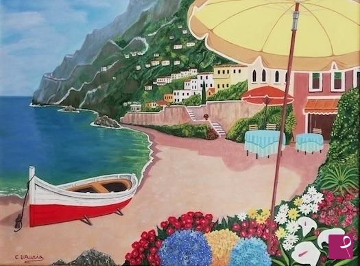 quadri in vendita online - Un angolo di quiete al mare, 