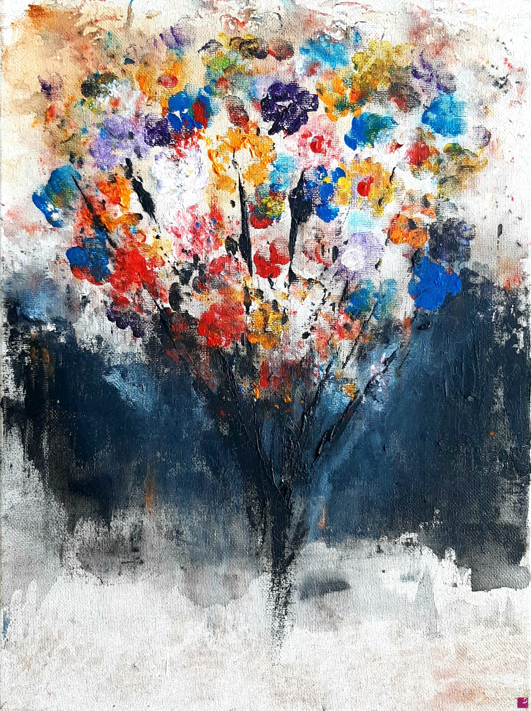 quadri in vendita online - UN BOUQUET DE FLEURS POUR TOI 