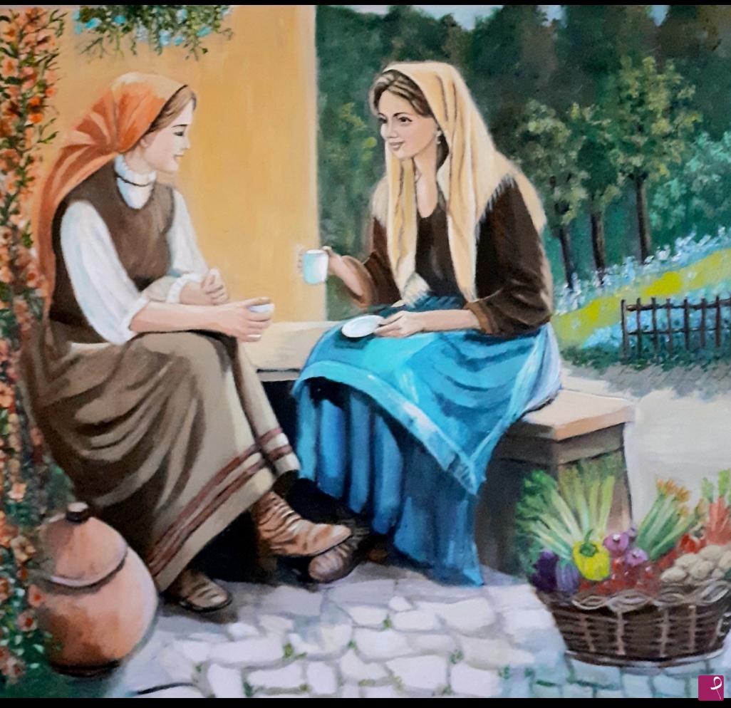 quadri in vendita online - Un caffè tra amiche 