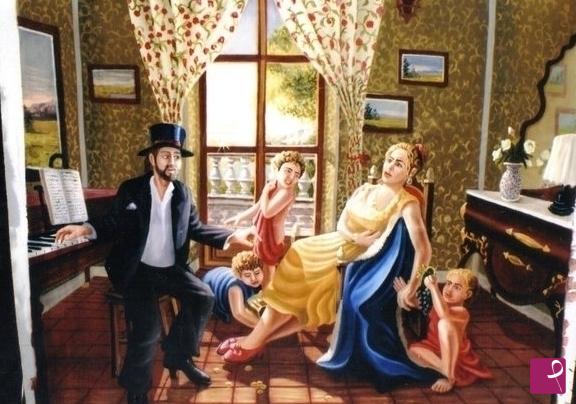 quadri in vendita online - Un  dipinto  romantico 