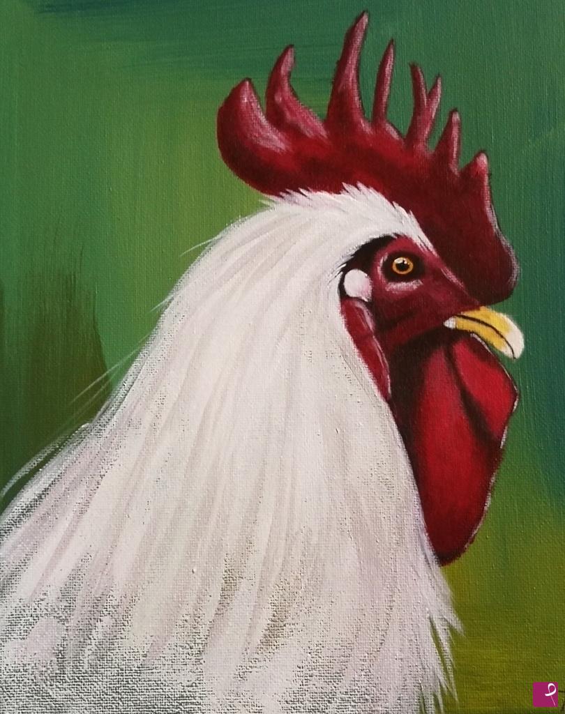 quadri in vendita online - Un gallo diffidente