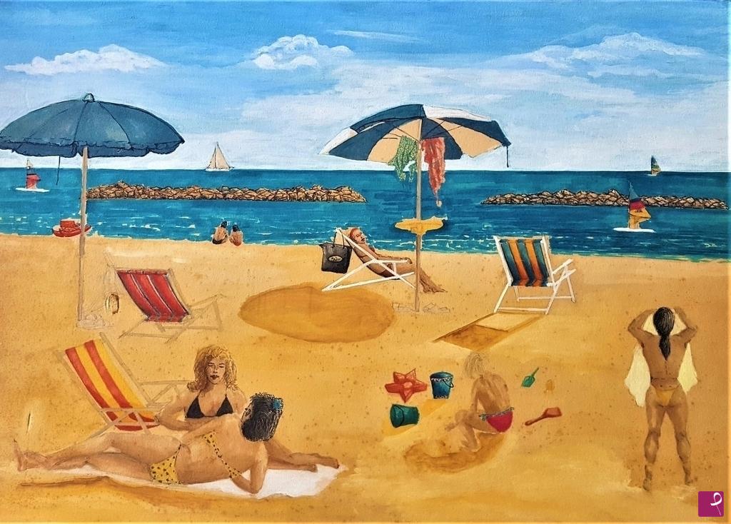 quadri in vendita online - Un giorno al mare