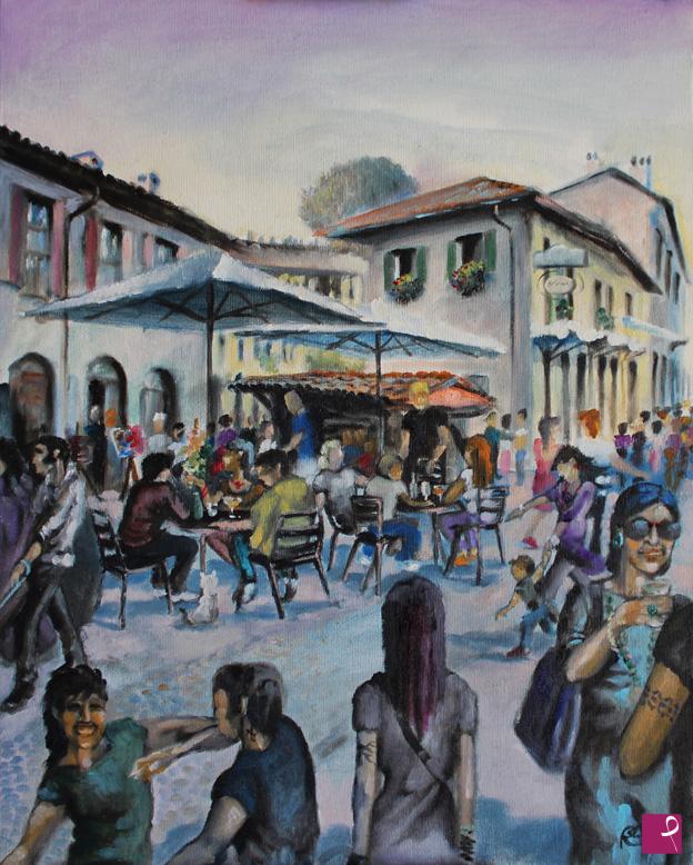 quadri in vendita online - Un pomeriggio sui Navigli