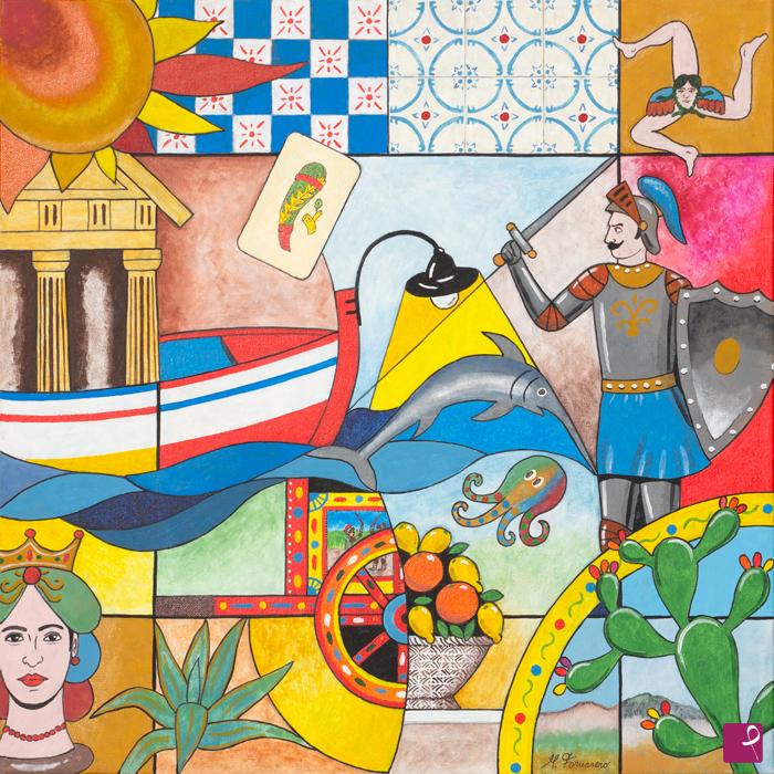 quadri in vendita online - Un puzzle di Sicilia