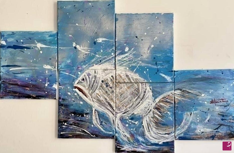 quadri in vendita online - un tuffo dove l'acqua è più blu