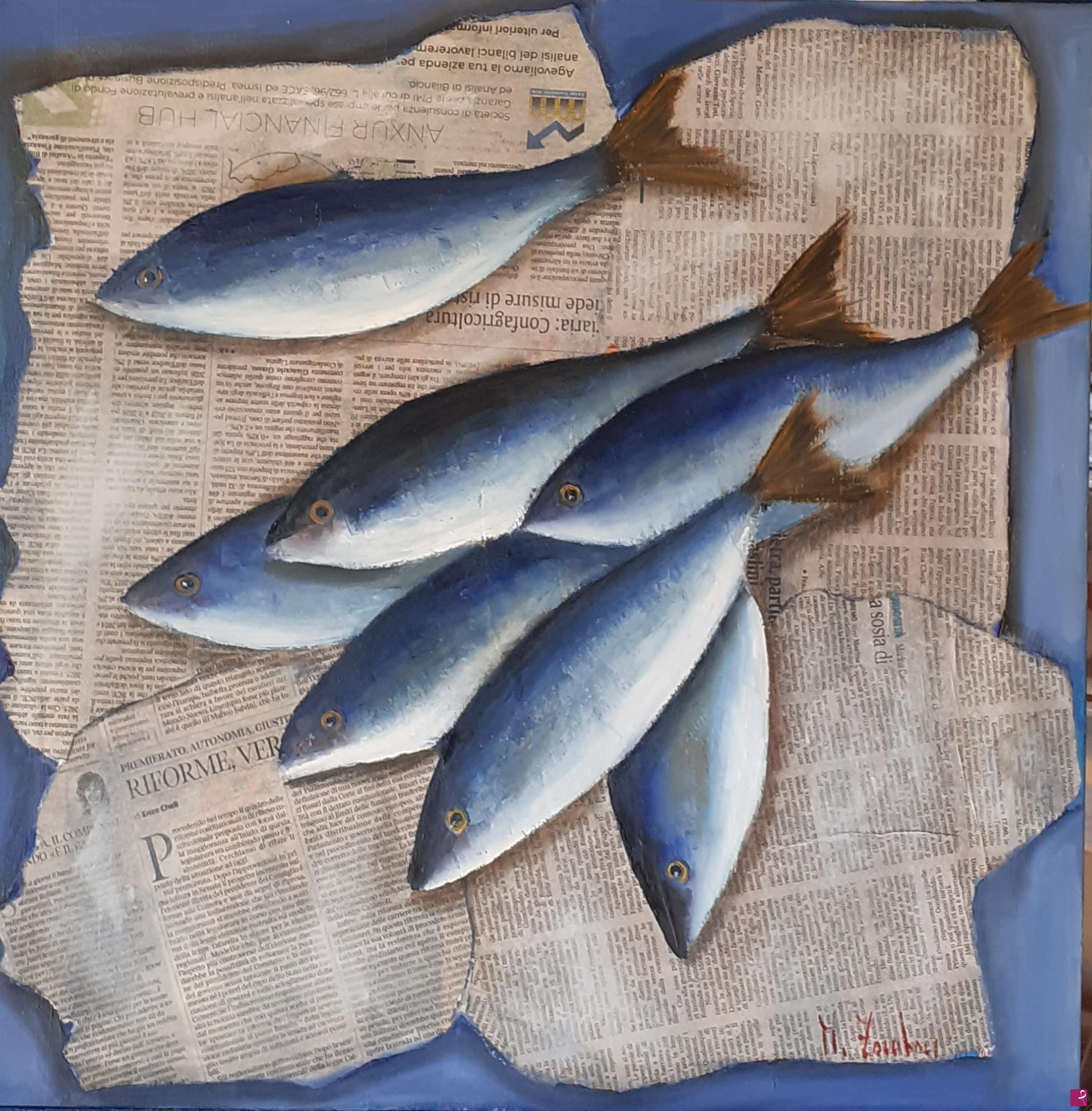 quadri in vendita online - Una cascata di sardine