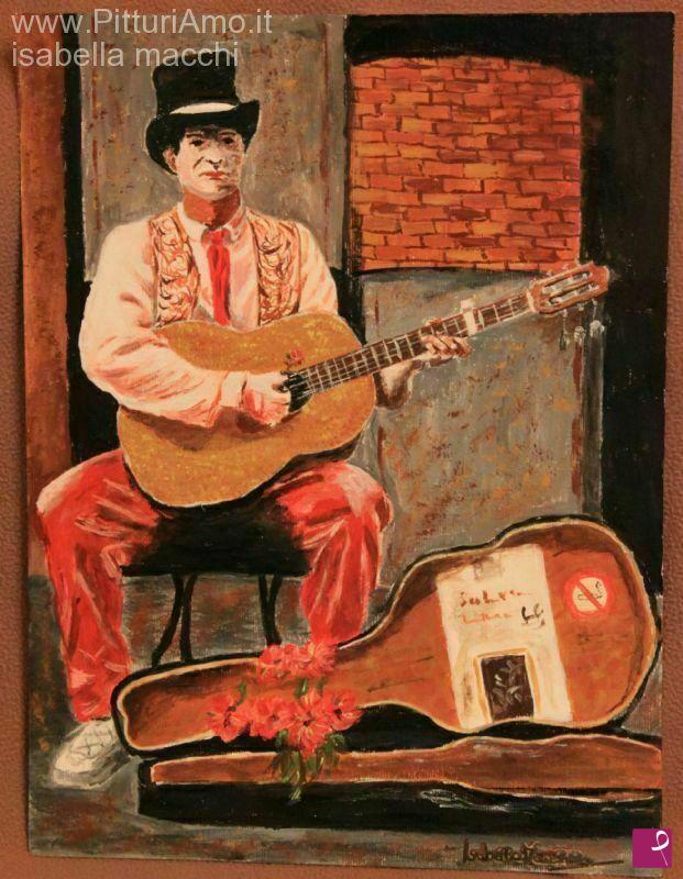 quadri in vendita online - una chitarra  .