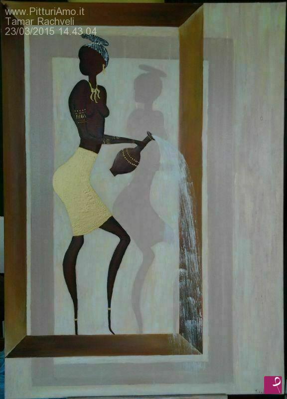 quadri in vendita online - una donna Africana 3D
