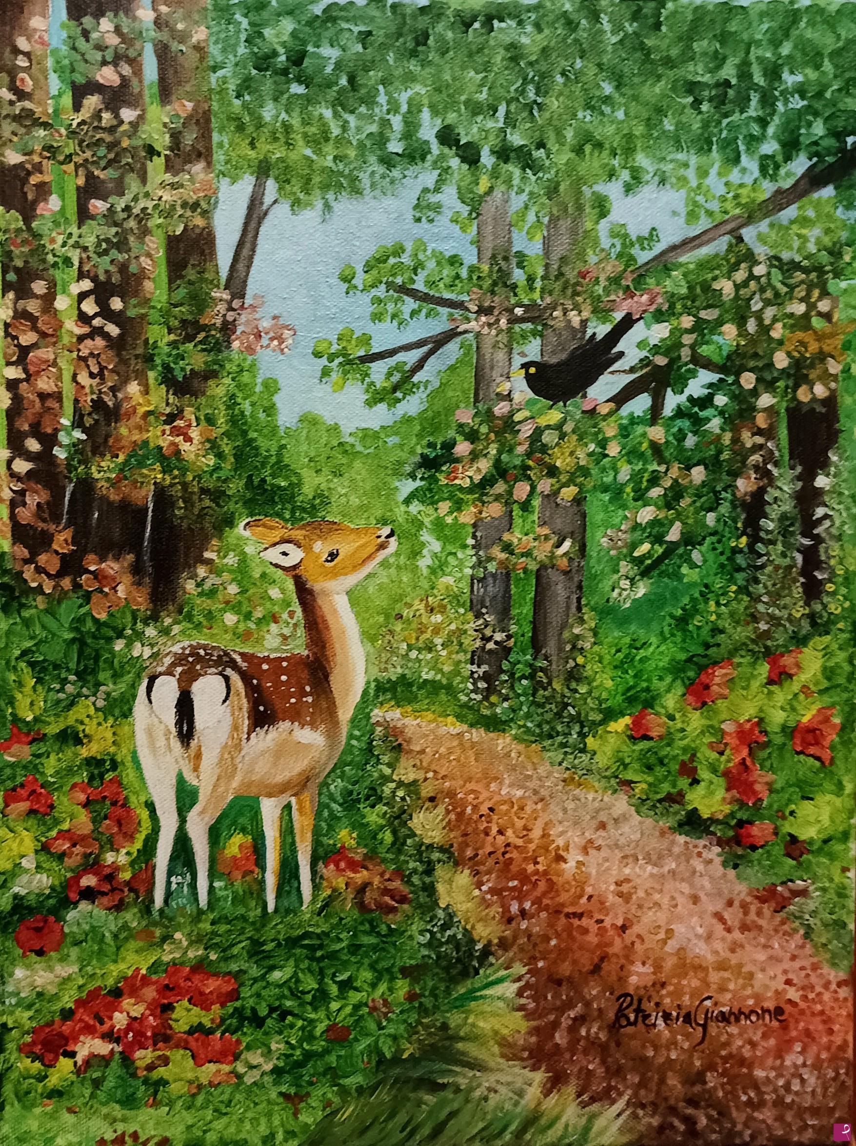 quadri in vendita online - una favola nel bosco