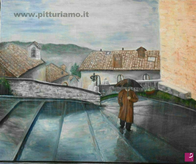 quadri in vendita online - una giornata di pioggia