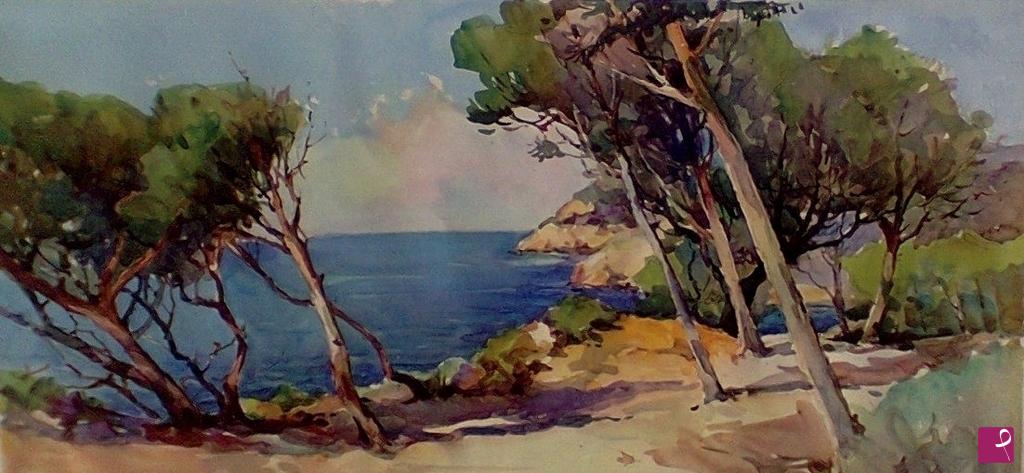 quadri in vendita online - Una passeggiata al mare