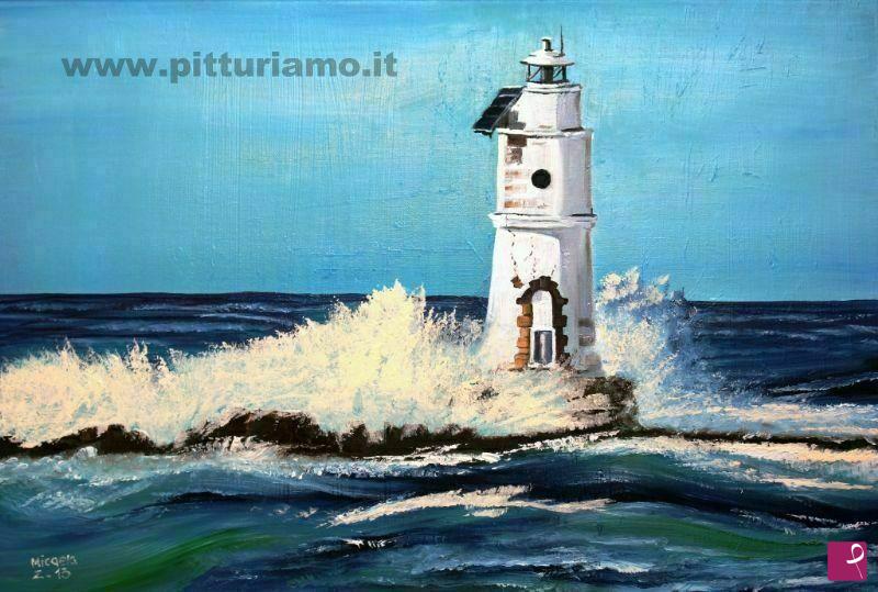 quadri in vendita online - Una Perla Sarda Faro Mangiabarche