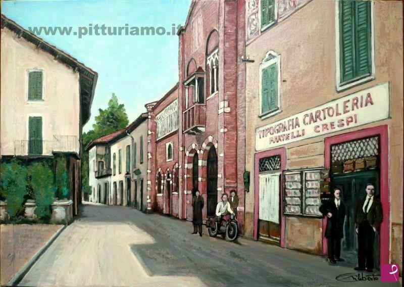 quadri in vendita online - Una via di Cassano