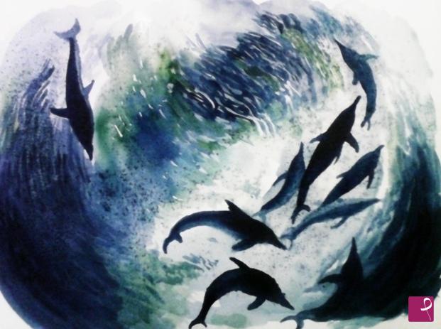 quadri in vendita online - Underwater Round Dance