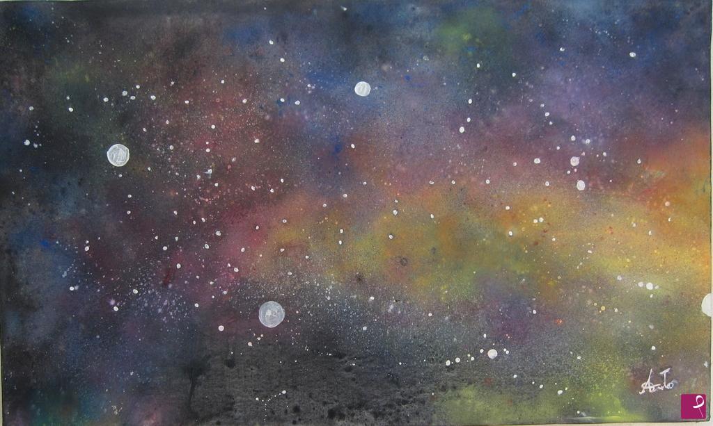 quadri in vendita online - unici al mondo serie universo galassie nasa  e diagonal AeB olio su tela iridescente 100x70 -----------------IMPORTANTE LEGGERE NELLE CRITICHE 