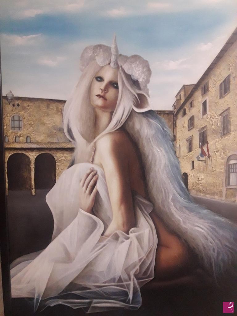 quadri in vendita online - UNICORNUM CON VEDUTA DELLA CHIESA DI SAN GIOVENALE A NARNI(TR)