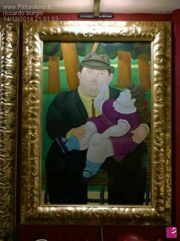 quadri in vendita online - uomo con bambina botero