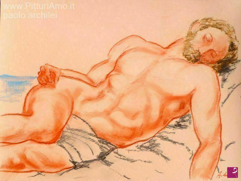 quadri in vendita online - uomo con barba