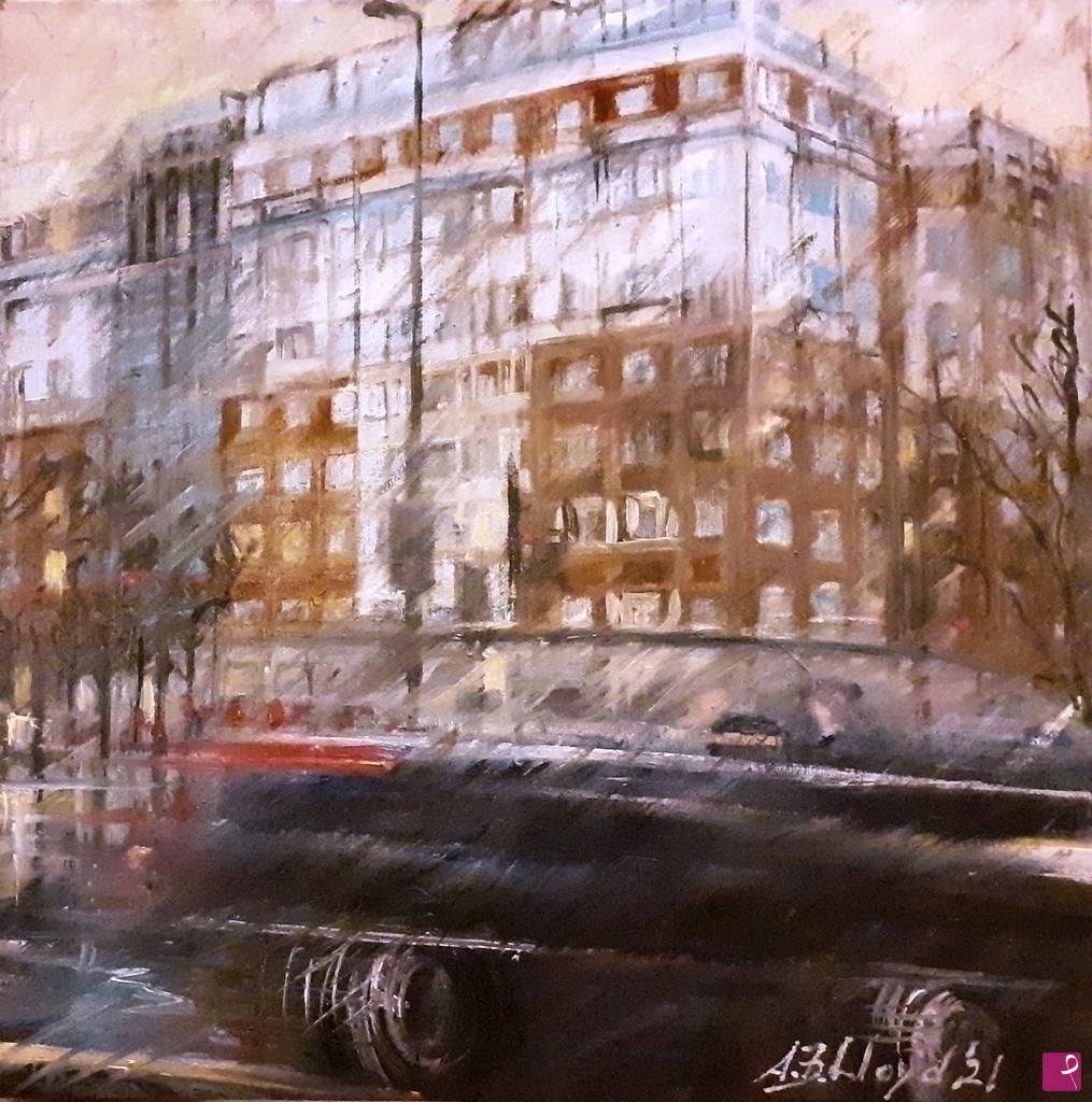 quadri in vendita online - Urban snapshot -7 Princes Gate Building, Knightsbridge