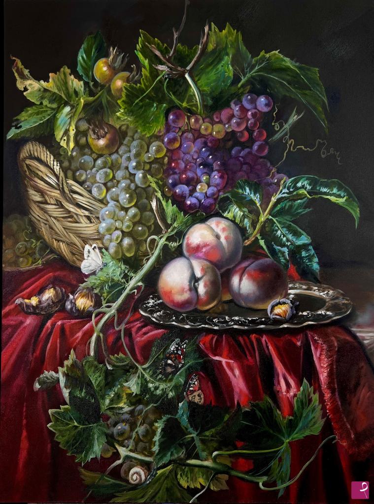 quadri in vendita online - Uva e castagne
