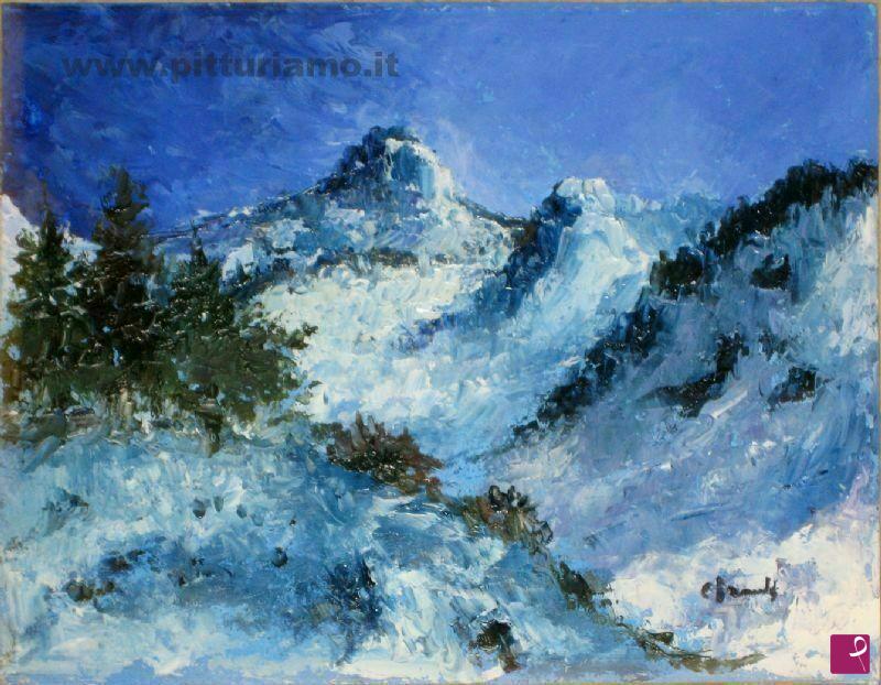 quadri in vendita online - vallata innevata