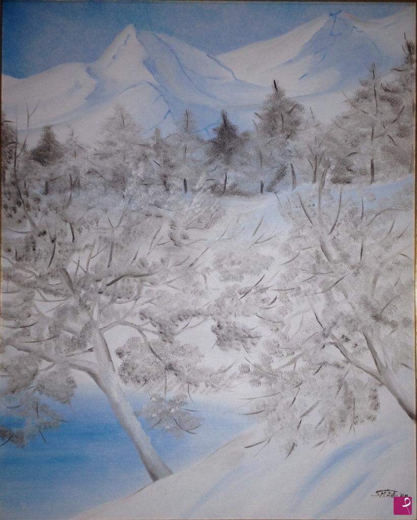 quadri in vendita online - Valle innevata