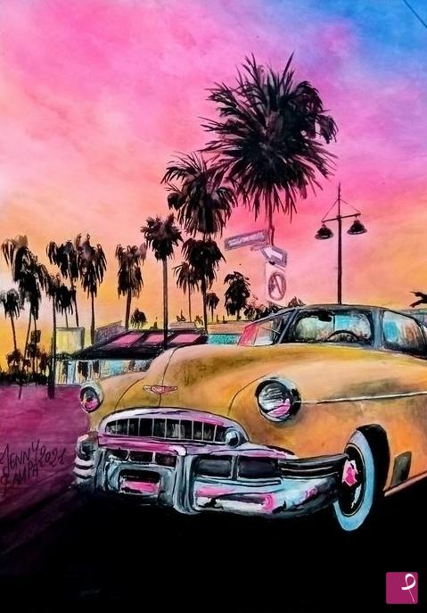 quadri in vendita online - Vapor_sunset